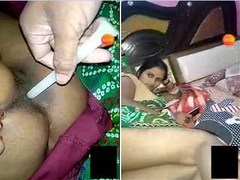 Bhabhi Pussy Drilled by Husband using Candle on Video call