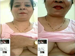 Chubby Indian woman is brave enough to show her big boobs to a stranger on video call