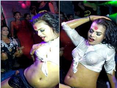 Dancing Desi prostitute is filmed by a bunch of perverts in the open XXX show