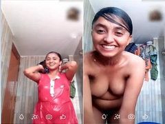 Durning a video call pretty desi baby shows her gorgeous boobs and smiles