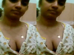 Desi girlfriend showing her juicy natural boobies to her partner on XXX cam