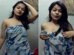 Beautiful indian girl stripping for her Desi lover as she shows her XXX body