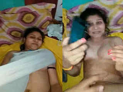 Her Desi boyfriend is on top of her XXX body an he is recording her naked figure